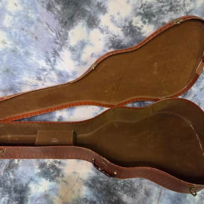 Vintage RARE 1955 to 1966 Gibson Branded Faux Alligator Exterior Brown Interior J45 J50 Soft Shell Guitar Case image 8