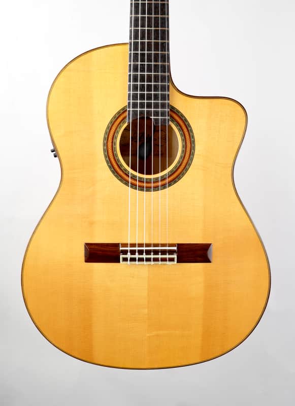 Aria A-58CWE/M Nylon String Acoustic Guitar Cutaway, Electronics, 3 inch body (Excellent) image 1