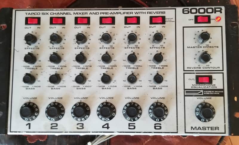 Tapco 6000R 6 Channel Vintage Rack Mixer and Preamp w Spring