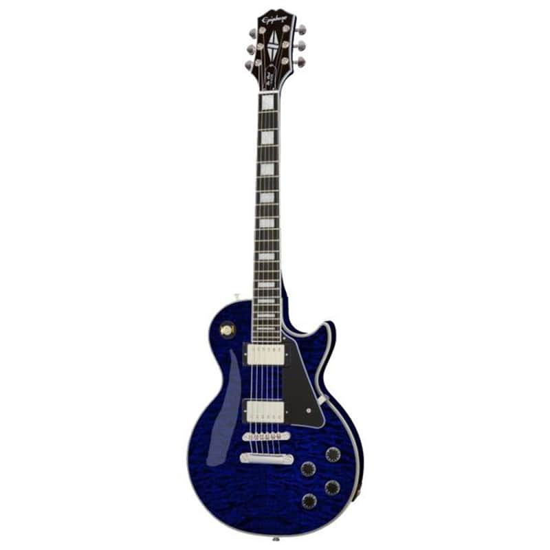 Epiphone Les Paul Custom Quilt Viper Blue Electric Guitar | Reverb