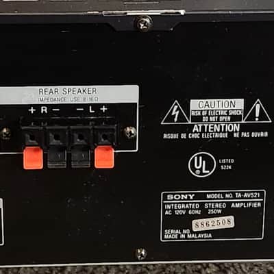Sony TA-AV521 Integrated Stereo Amplifier 90s - Black image 6