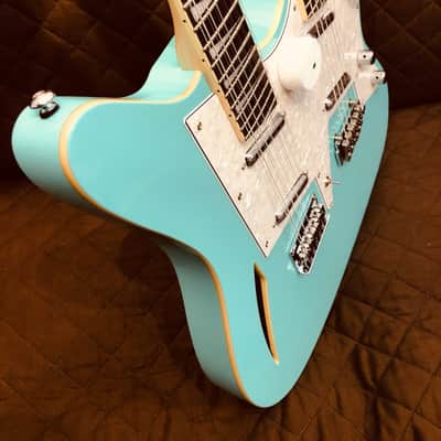 Eastwood SURFCASTER 12/6 Bound Tone-Chambered Mahogany Body Double Neck Electric Guitar w/Hard Case image 15
