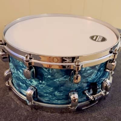Tama Starclassic Walnut Birch 6.5" x 14" Snare Drum Turquoise Pearl image 3