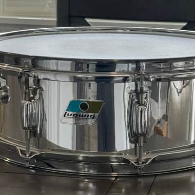 Ludwig 5x14 chrome over maple snare drum 1979 image 3