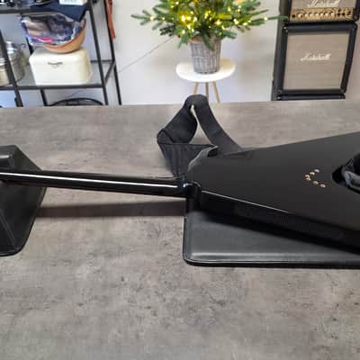 2003 Epiphone Flying V Korina MIK Korean Gibson Logo Ebony Black Guitar image 11