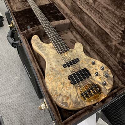 Lakland 55-94 US Custom Deluxe Buckeye Burl over Ash, Ebony Board, Gold Hardware image 3