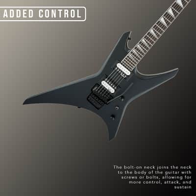Jackson JS Series Warrior JS32 6-String Electric Guitar with 24 Jumbo Frets (Right-Handed, Black) Bundle with Gig Bag for Warrior, Kelly, King V, and Rhoads with 2 Exterior Pockets (Black) image 3