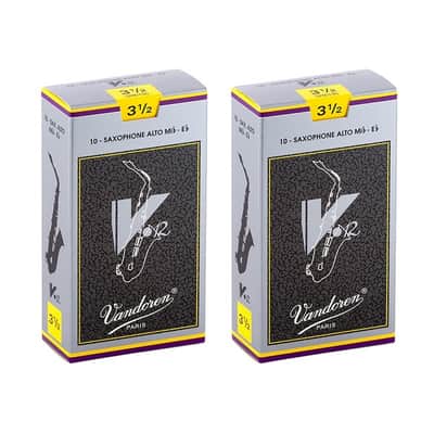 VANDOREN Set of 2 Vandoren V12 Alto Saxophone Reeds (Silver Box) with a 3-1/2 Hardness. Ships via Courier. Officially Imported. image 1