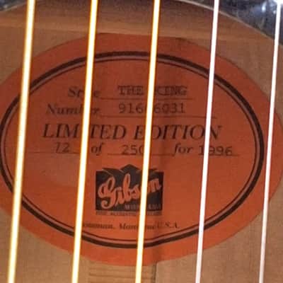 1996 Gibson J-200 Elvis Presley "The King" Legend Series #72 of 250 Limited Edition W/OHSC image 6
