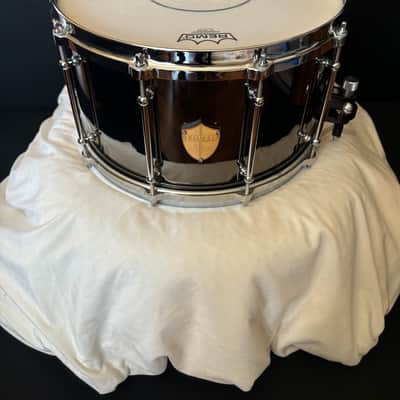 Truth Custom Drums 8x14” Black Brass Snare Drum 2017 - Reflective Black image 8