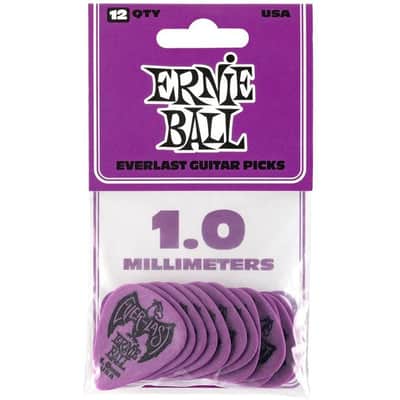 Ernie Ball 1.0mm Purple Everlast Guitar Picks (P09193) 12 Pack image 1