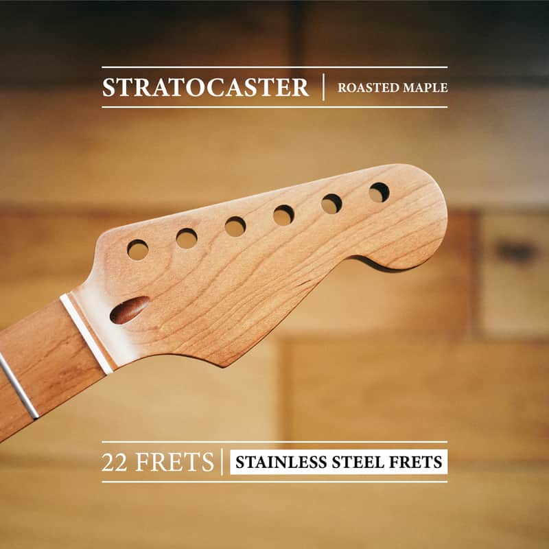 Stratocaster Neck – Roasted Maple | 22 Stainless Steel Frets | Nitro Satin Finish | Bone Nut image 1