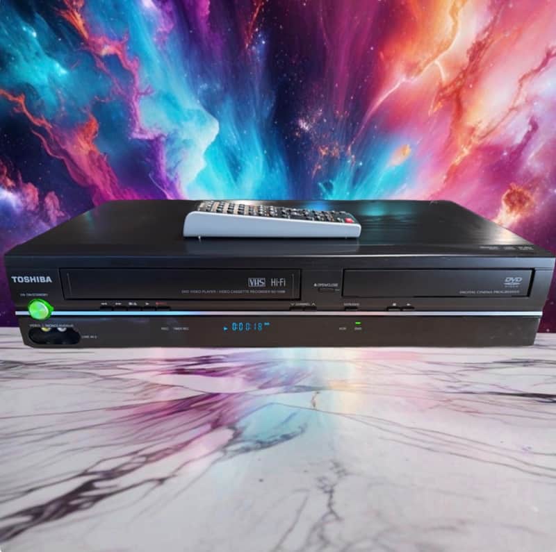 Toshiba SD-V398 DVD VCR Combo VHS Player Recorder SERVICED W/REMOTE HDMI ADAPTER image 1