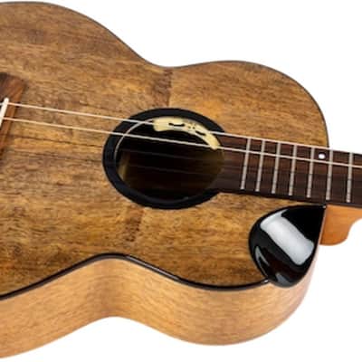 Flight FIREBALL BARITONE EQ-A Royal Series Solid Mango Top Mahogany Neck 4-String Ukulele w/Padded Gig Bag, Pickup & Humidifier image 8