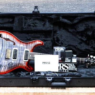 PRS 40th Anniversary Custom 24-08 Semi-Hollow Limited Edition Charcoal Cherry Burst Electric Guitar w/Case image 11