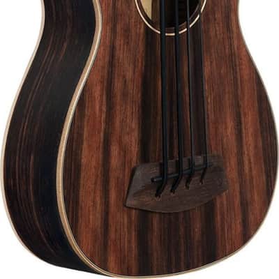 Kala Striped Ebony Fretless 4-String Acoustic-Electric U-BASS, Striped Ebony Top image 2
