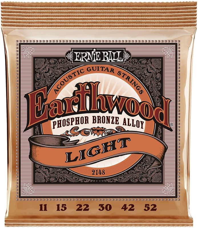 Ernie Ball Earthwood Phosphor Bronze Light (11-52) Acoustic Guitar Strings (P02148) image 1