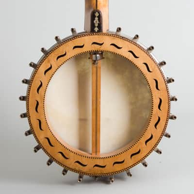 Bacon Professional FF Special Grand Concert 5 String Banjo, c. 1915, period black hard shell case. image 4