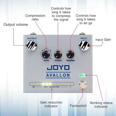 JOYO Compressor Guitar Pedal Dynamic Feedback Warm Tone For Electric Guitar Bass image 6