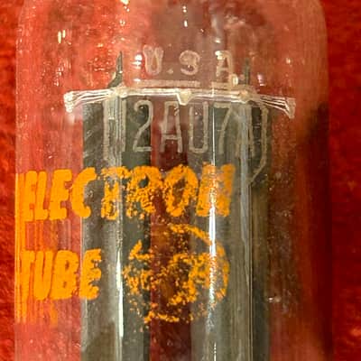RCA Vintage Pair 12AU7 Preamp/Amplifier Vacuum Tubes 1960s - Clear Glass / Red Letter image 5