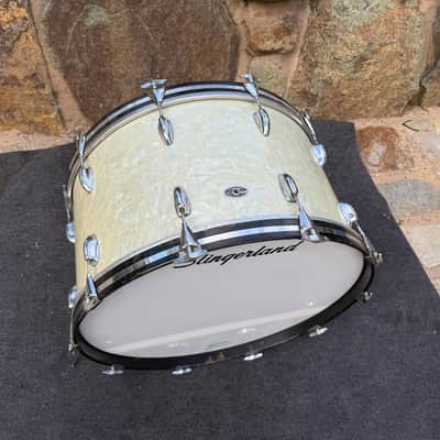RARE Slingerland 70's 5ply 26 x 14 Bass Drum in WMP White Marine Pearl! image 2