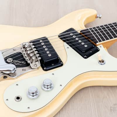 1990s Mosrite Ventures Model 3/4 Size Custom, White w/ Vibramute, Japan Kurokumo image 6