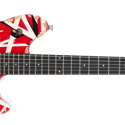 EVH Limited Edition Wolfgang Special Striped Series, Ebony Fingerboard, Red, Black, and White, Aged image 3