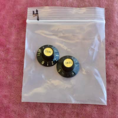 Vintage 1968 Gibson Witchhat Knobs Witch Hat Black Gold Inserts Les Paul Custom! image 6