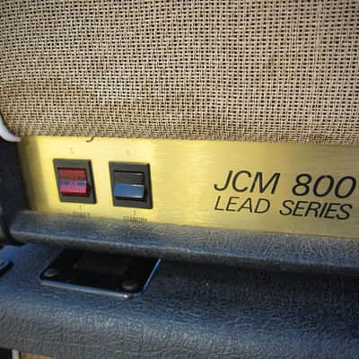 Marshall JCM 800 Lead Series Amp & JCM 800 Lead-1960 Cabinet All Original-Circa-1985-Black Vinyl Brown Grill Cloth image 9