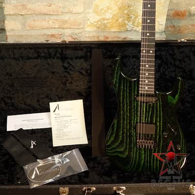 TOM ANDERSON Pro Am HS - Swamp Ash Body & Reverse Headstock - Black with Green Dog Hair image 25