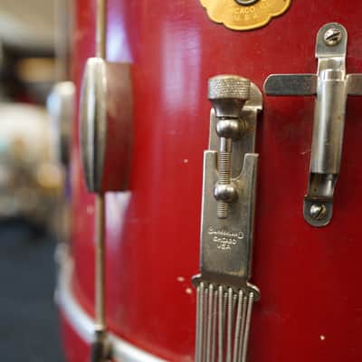 Slingerland RadioKing 1950's - Fire Engine Red Lqr. 10x14'' Maple /Mahogany Shell Vintage Snare image 2