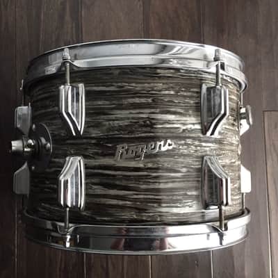 Vintage Rogers Dayton Era Holiday 12" x 8" Rack Tom Tom Drum 1967 Black Strata image 1