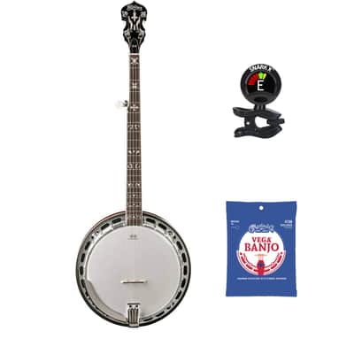 Washburn 5-String Banjo w/ Hard Case, Extra Strings & Clip-on Tuner - B16K-D image 1
