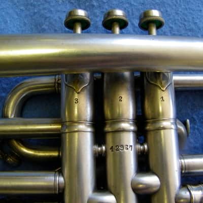 J W York & Sons Perfec-tone Coronet 1915 Silver plated image 6