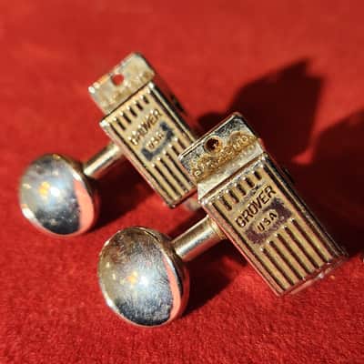Vintage 1960s Grover Rickenbacker/Martin Slimline Tuners Chrome Missing 1 Treble-Side image 3
