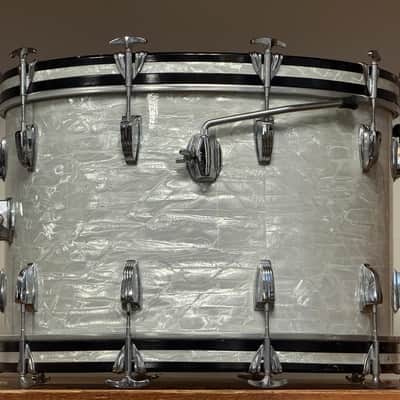 1960's Ludwig 22" White Marine Pearl 14x22 Virgin Bass Drum image 5