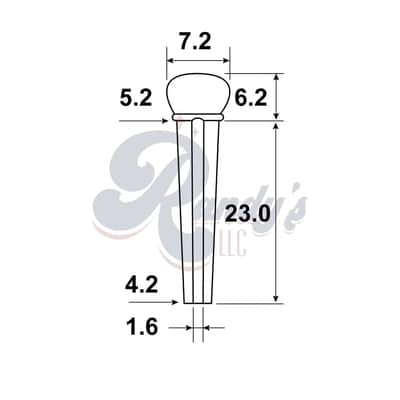 Norlin F-3622 HOSCO Acoustic Guitar Bridge Pins w/ No Dots (6-Pack) - Fits Gibson®-Horn image 2