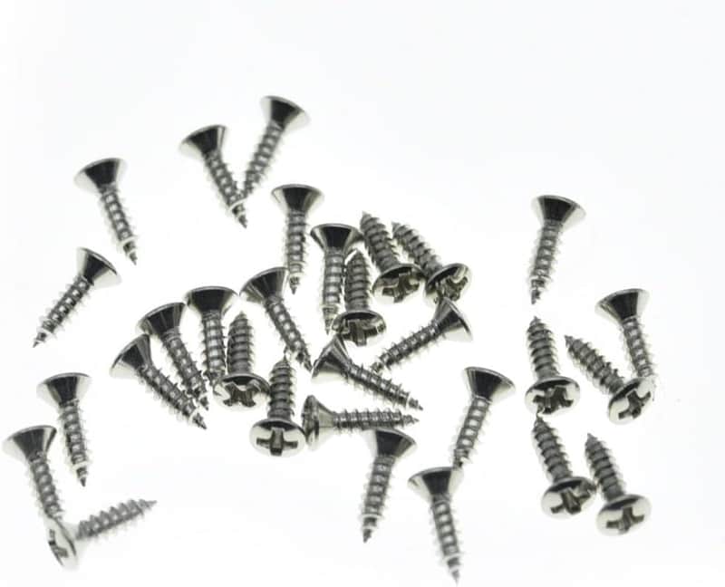30-Pack 3/8" Stainless Steel Guitar/Bass Pickguard Screws Back Plate Screws Switch Plate Screws image 1