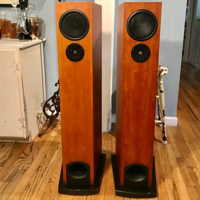 Stunning Linn AV 5140 Loudspeakers - Cherry Veneer - Recently Serviced - Legendary Sound and Style image 1