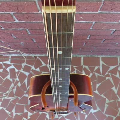 1930's Kay Baritone Archtop Guitar - B Tuning - Acoustic Electric - X Wide Fretboard - Period Case image 5