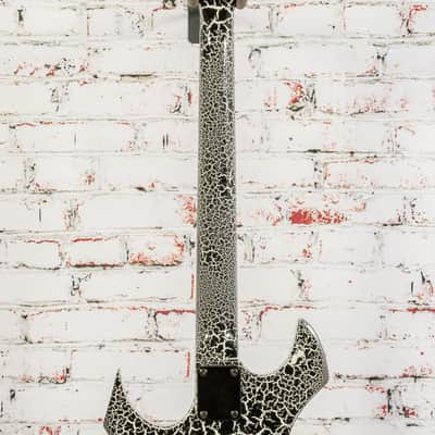 Unbranded Kit Built Warlock Style Electric Guitar Black w/ White Crackle Finish x8408 (USED) image 6