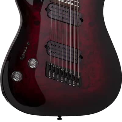Schecter Omen Elite-8 Multiscale LH Black Cherry Burst image 1