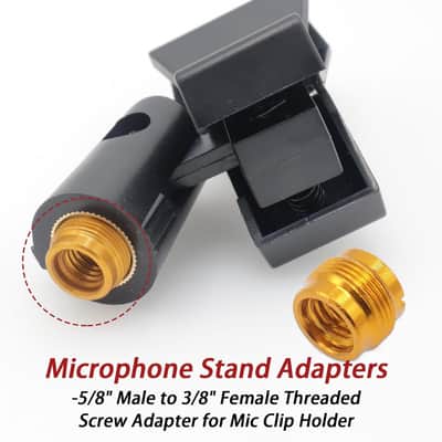 6-Pack Microphone Stand Adapters - 5/8" Male to 3/8" Female Threaded Screw Adapter for Mic Clip Holder, Sturdy Metal Connector Converter, Studio Recording Equipment Accessories image 3