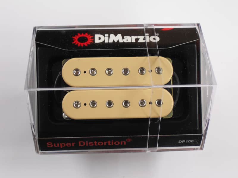 DiMarzio Regular Spaced Super Distortion Bridge Humbucker Creme W/Chrome Poles DP 100 image 1