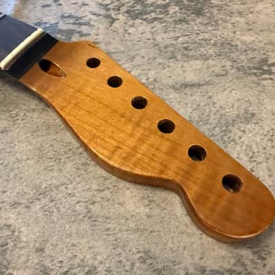 BMC Guitar Neck Tele® Telecaster® 22 Fret Roasted Flame Maple With Rosewood Fingerboard Rounded Fret Ends - 9.5 Radius 22 Fret. (TN105) image 2