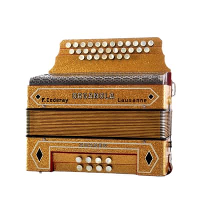 Rare Diatonic Button Accordion Hohner Organola by F. Coderay Lausanne, Switzerland+Original Case&Straps~Squeezebox-C System-powerful voice image 4