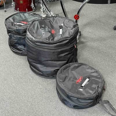 ~RARE!~ Sakae CST Celestial Maple 3-Piece 12/14/18 Bop Drum Kit Set in Exotic Mappa Burl Gloss Lacquer with Black Nickel Hardware & SKB Soft-Shell Bags image 10
