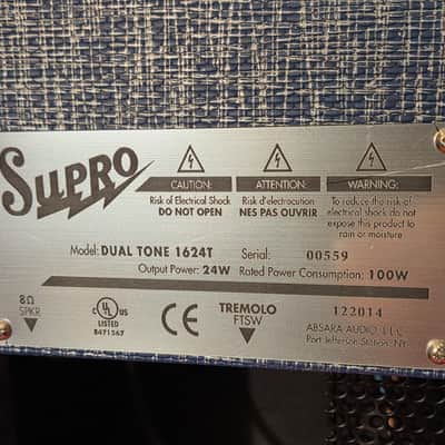 Supro 1624T Dual Tone Reissue 24-Watt 1x12" Guitar Combo Blue Rhino image 9