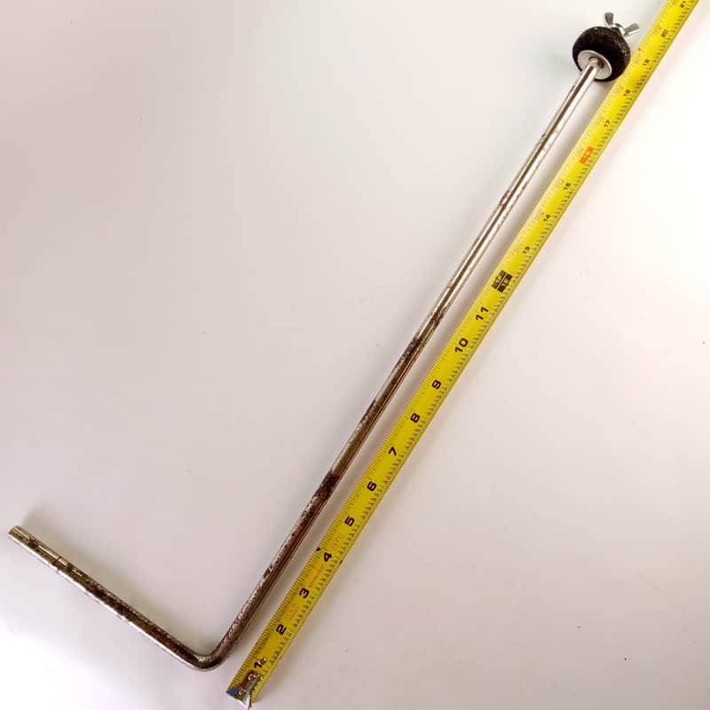 Leedy 3/8x6"x19.5"Cymbal L-Arm Rod Nickel Vintage 50s Bass Drum Mount Holder USA image 1