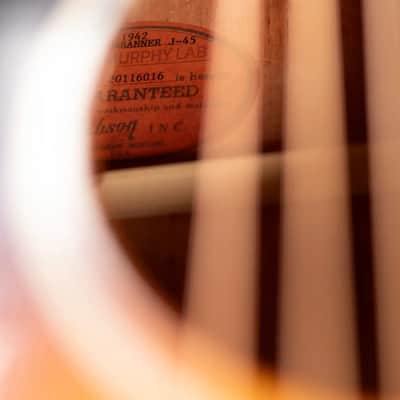 Gibson Custom Shop 1942 Banner J-45 Murphy Lab Light Aged Acoustic Guitar - Vintage Sunburst with Hardshell Case image 20